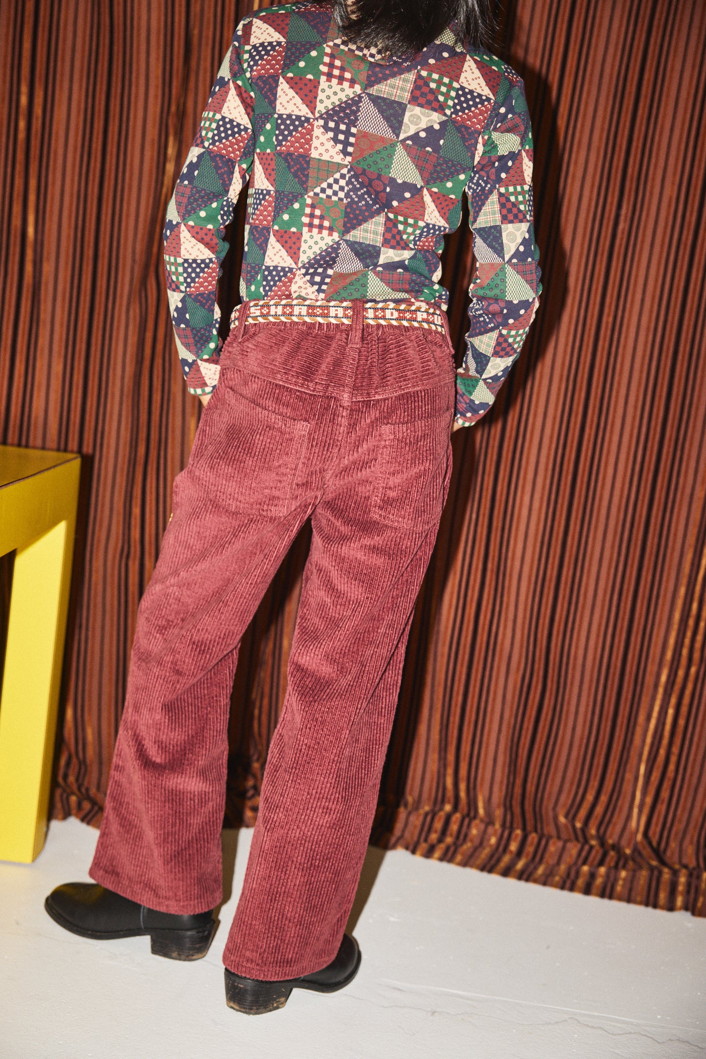 Corduroy Western Slim Flared Pant