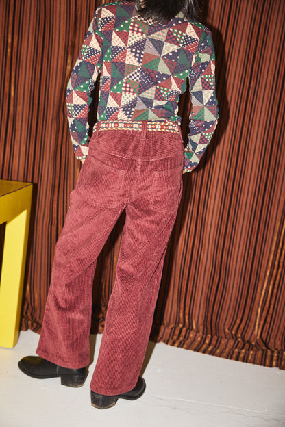 Corduroy Western Slim Flared Pant