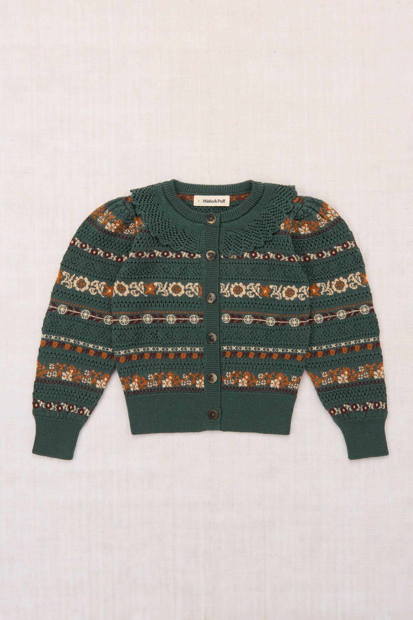 Harriet Cardigan - Bough Eyelet Ribbon