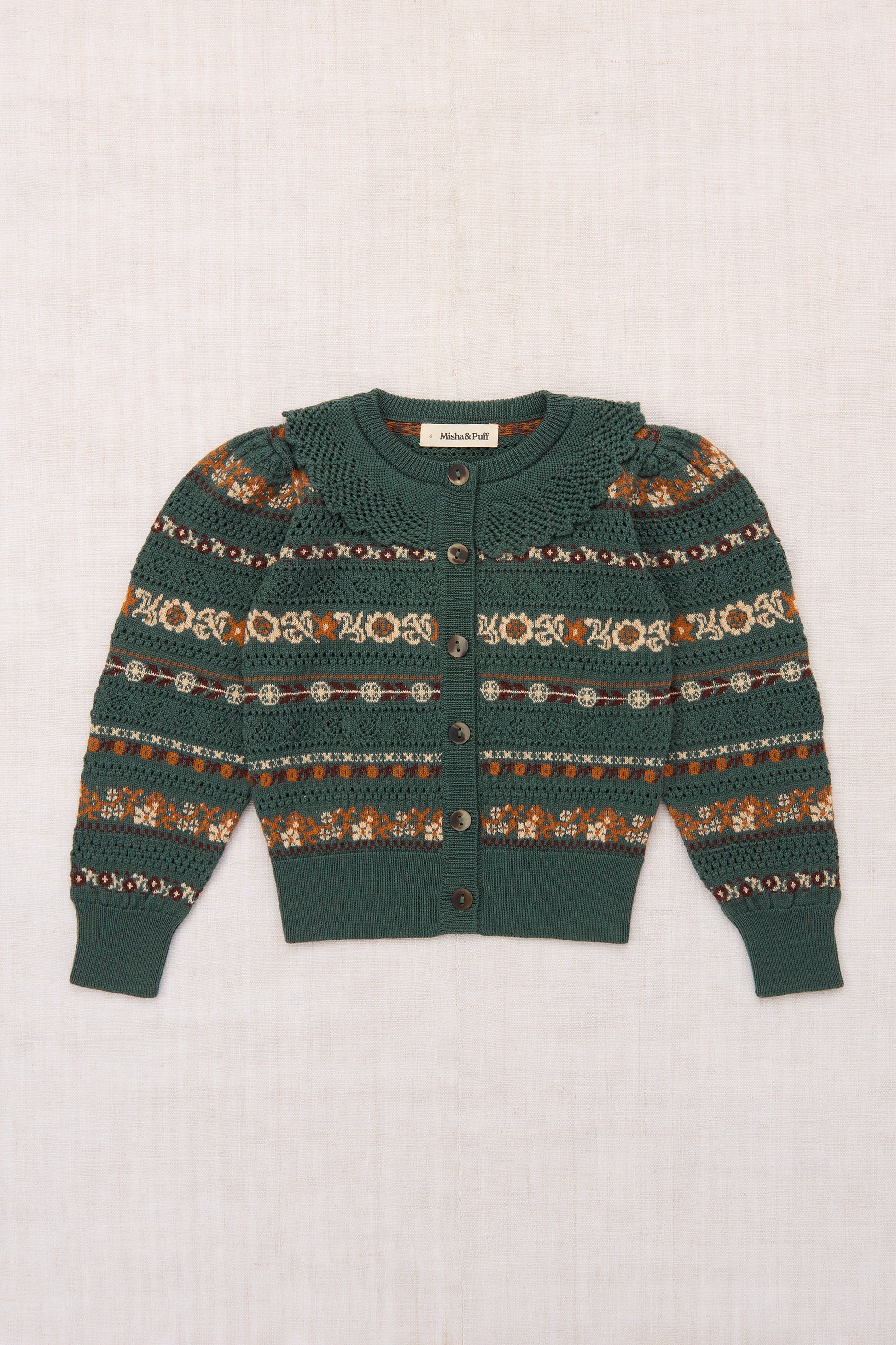 Harriet Cardigan - Bough Eyelet Ribbon