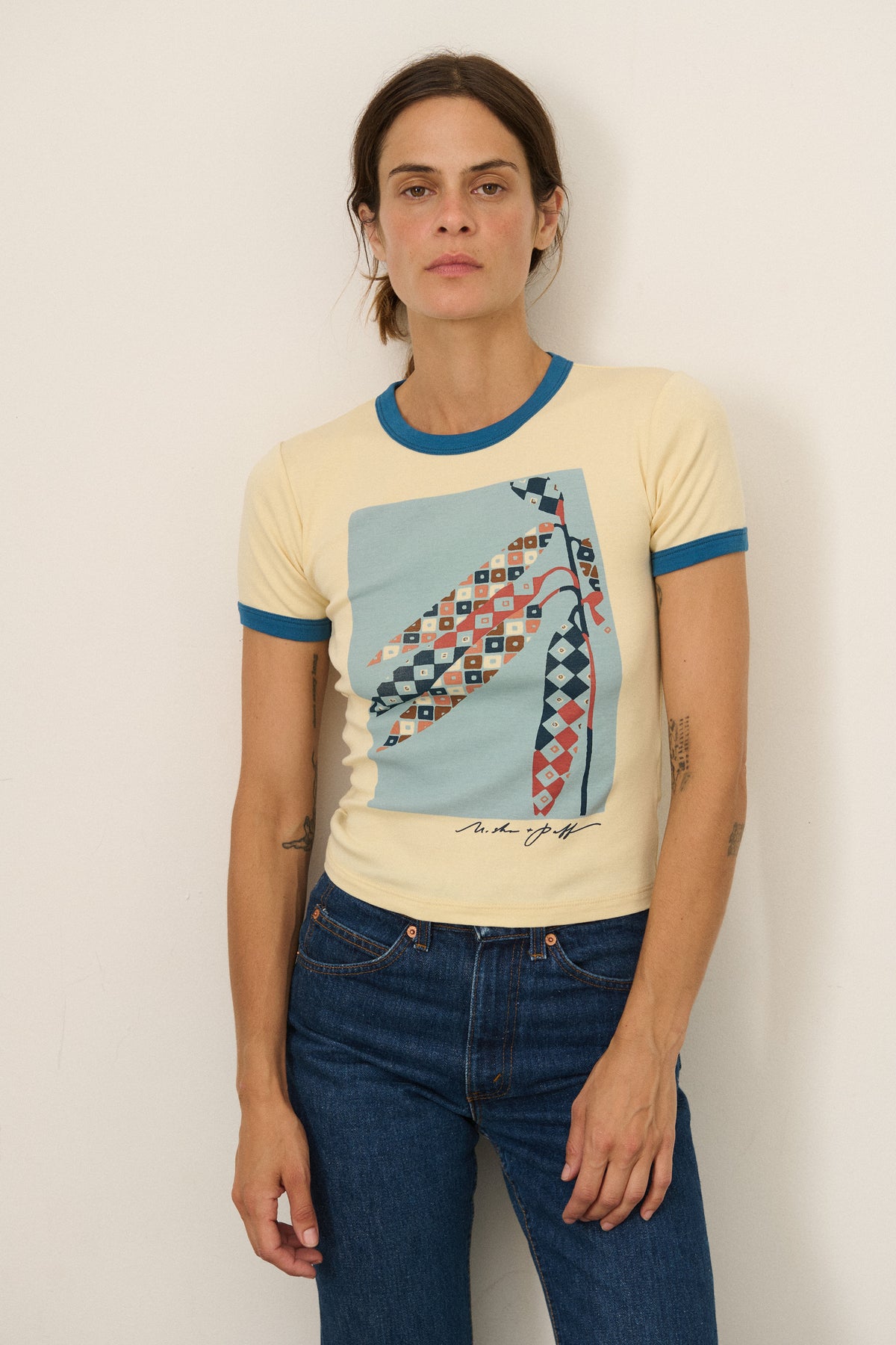 Harvest Ringer Tee - Shortbread