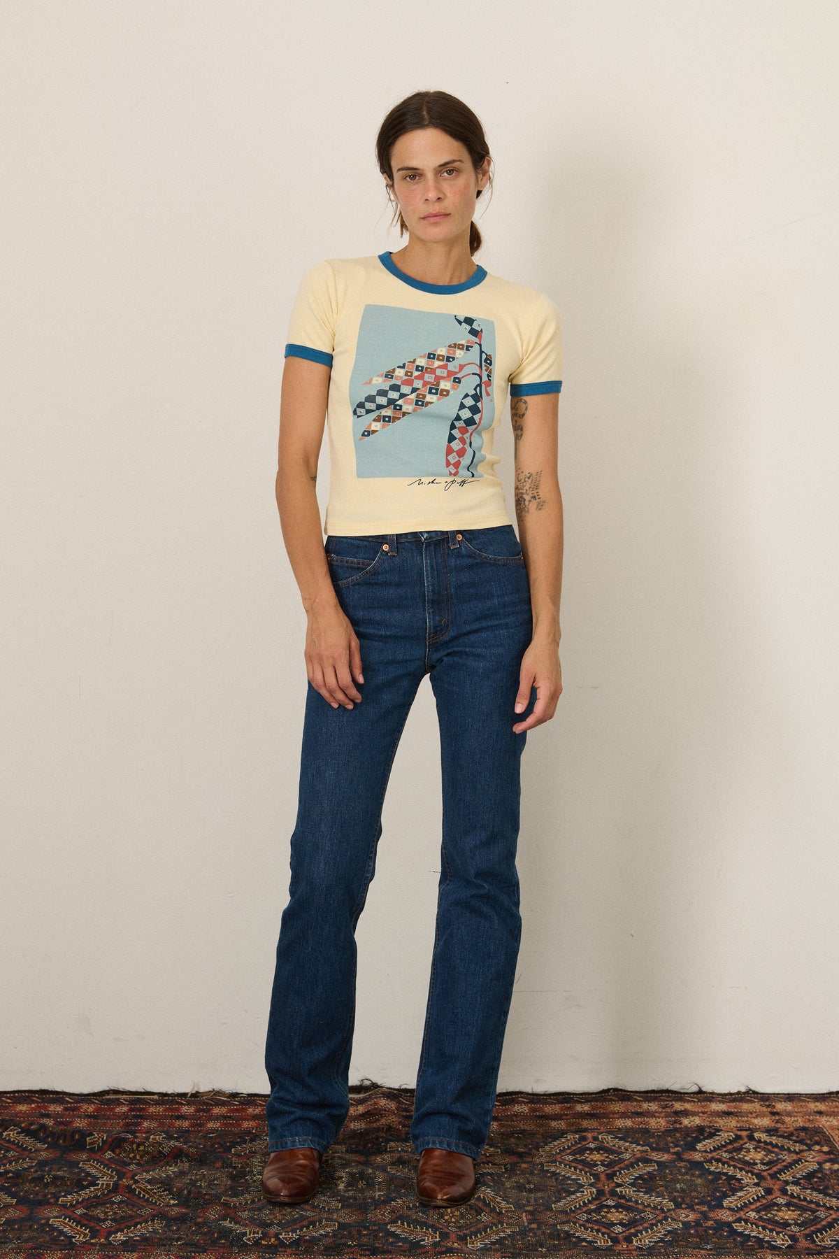 Harvest Ringer Tee - Shortbread