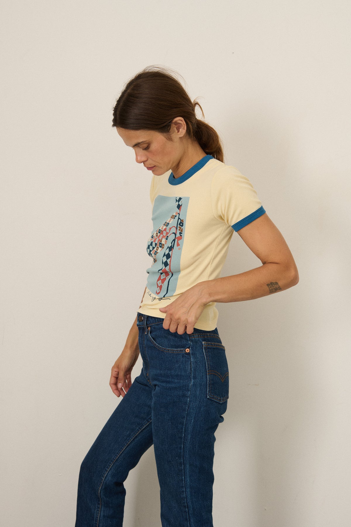 Harvest Ringer Tee - Shortbread