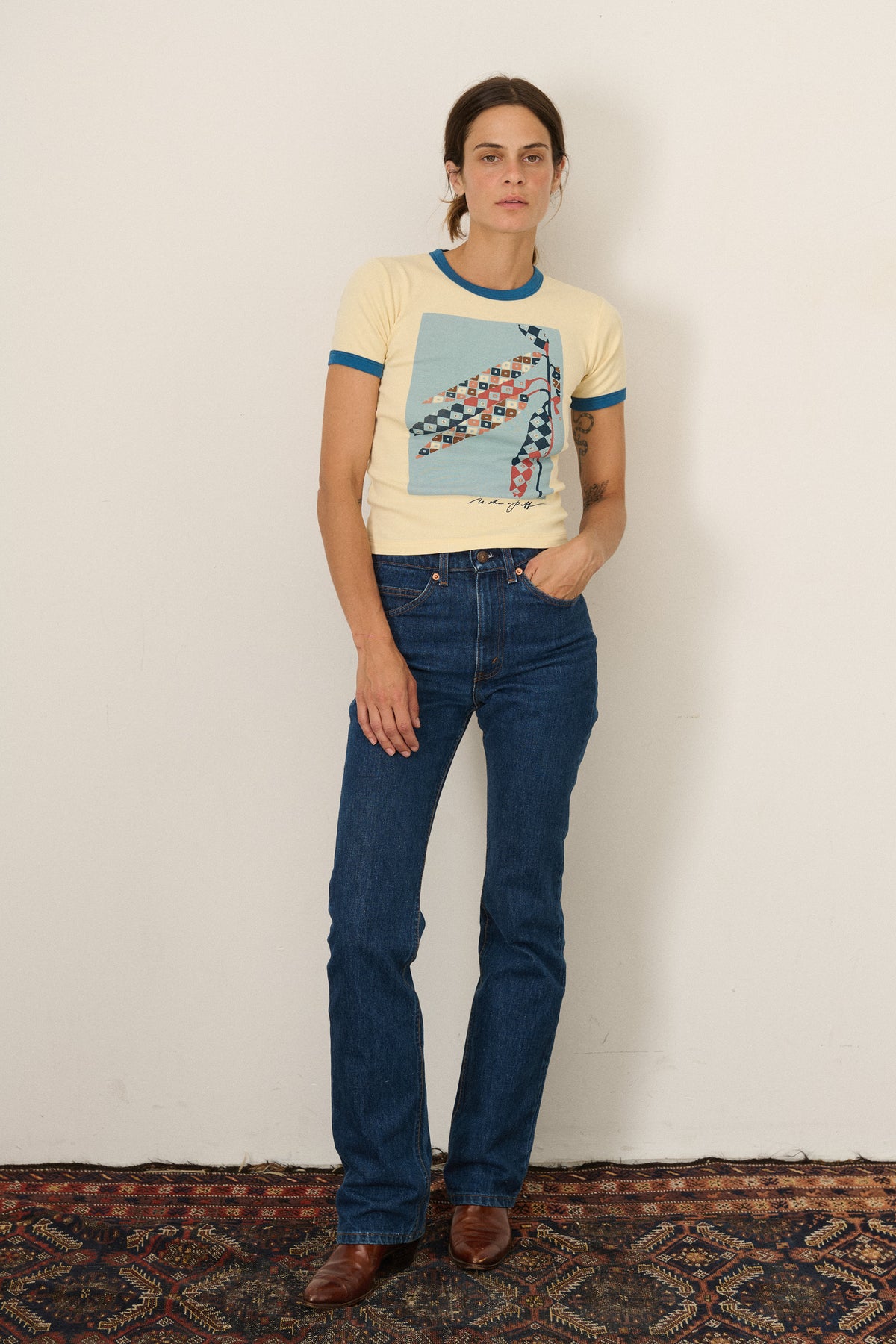 Harvest Ringer Tee - Shortbread