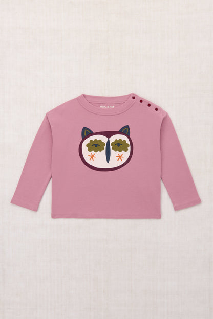 Hibou Long Sleeve Boxy Top - Antique Rose