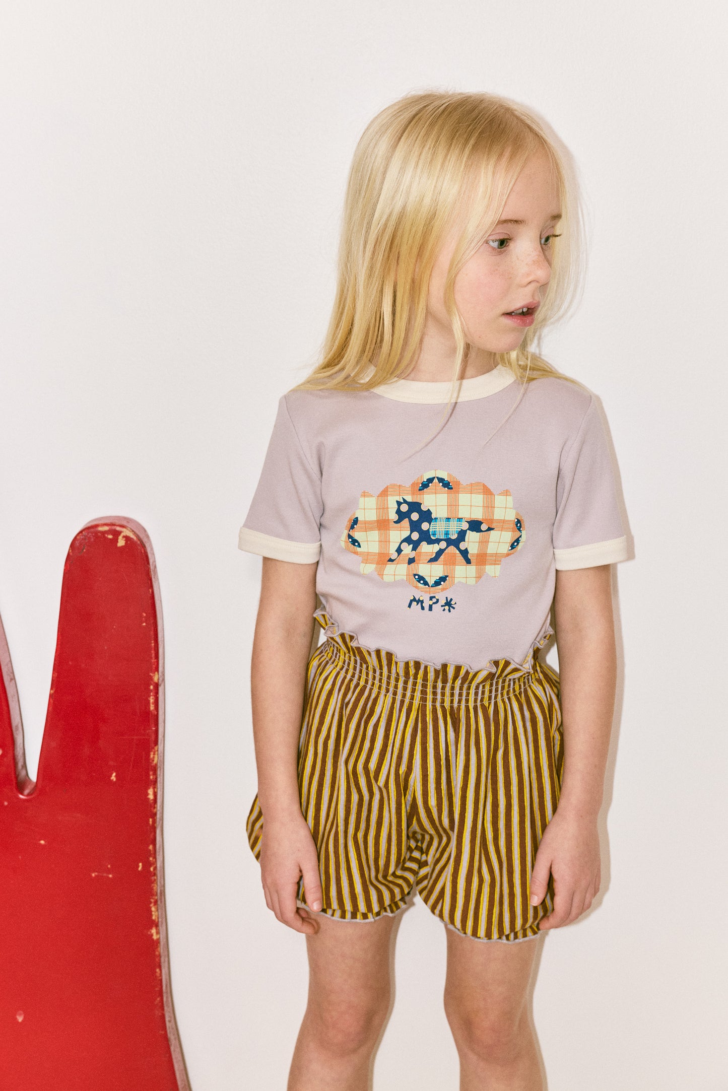 Horse Trot Collage Ringer Tee