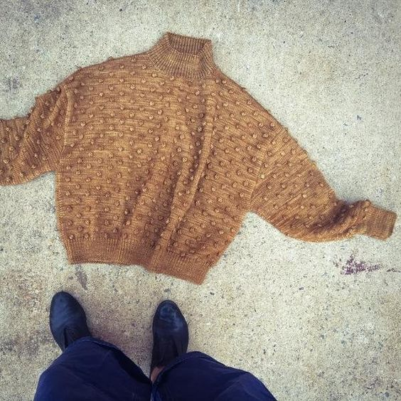 Digital Knitting Pattern - Adult Popcorn Sweater - Misha & Puff