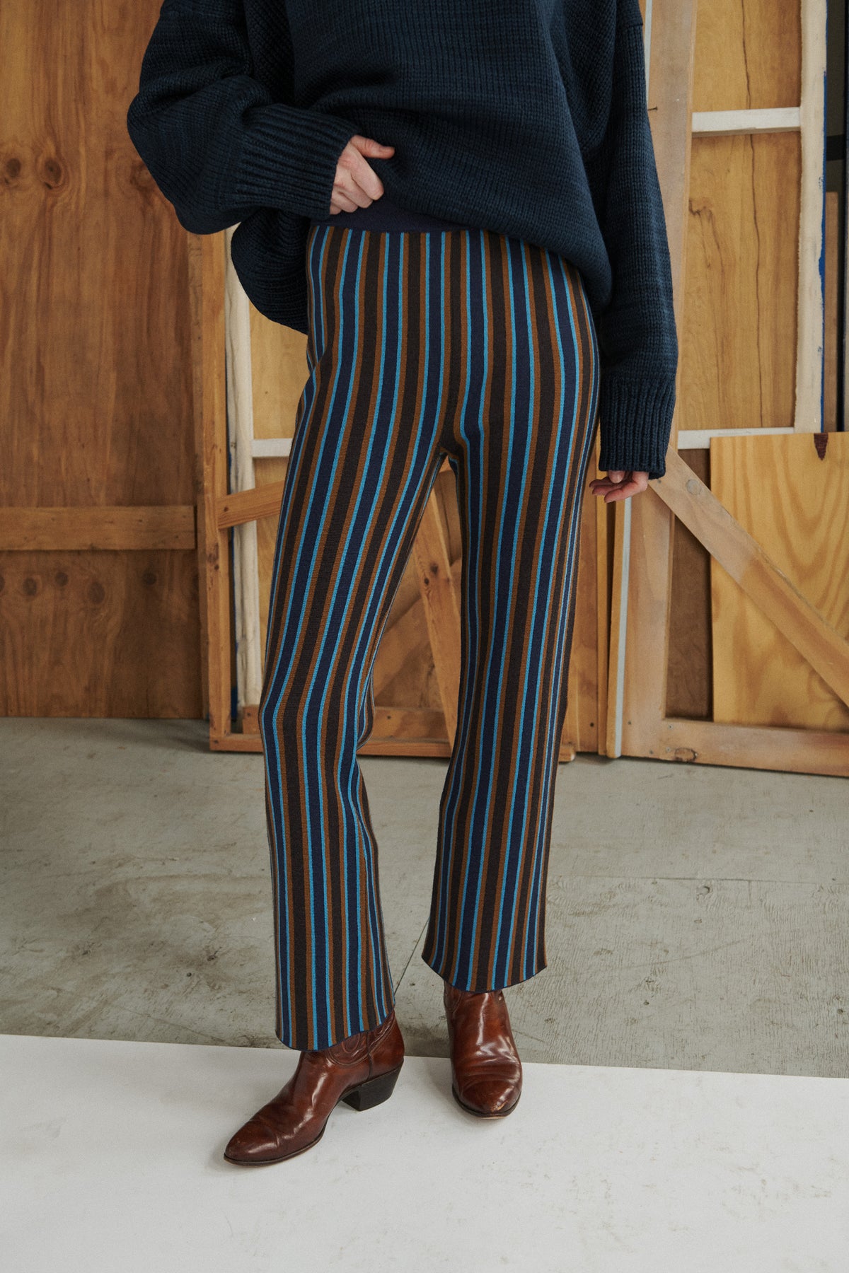 Izzy Pant - Astronomy Kingston Stripe Jacquard