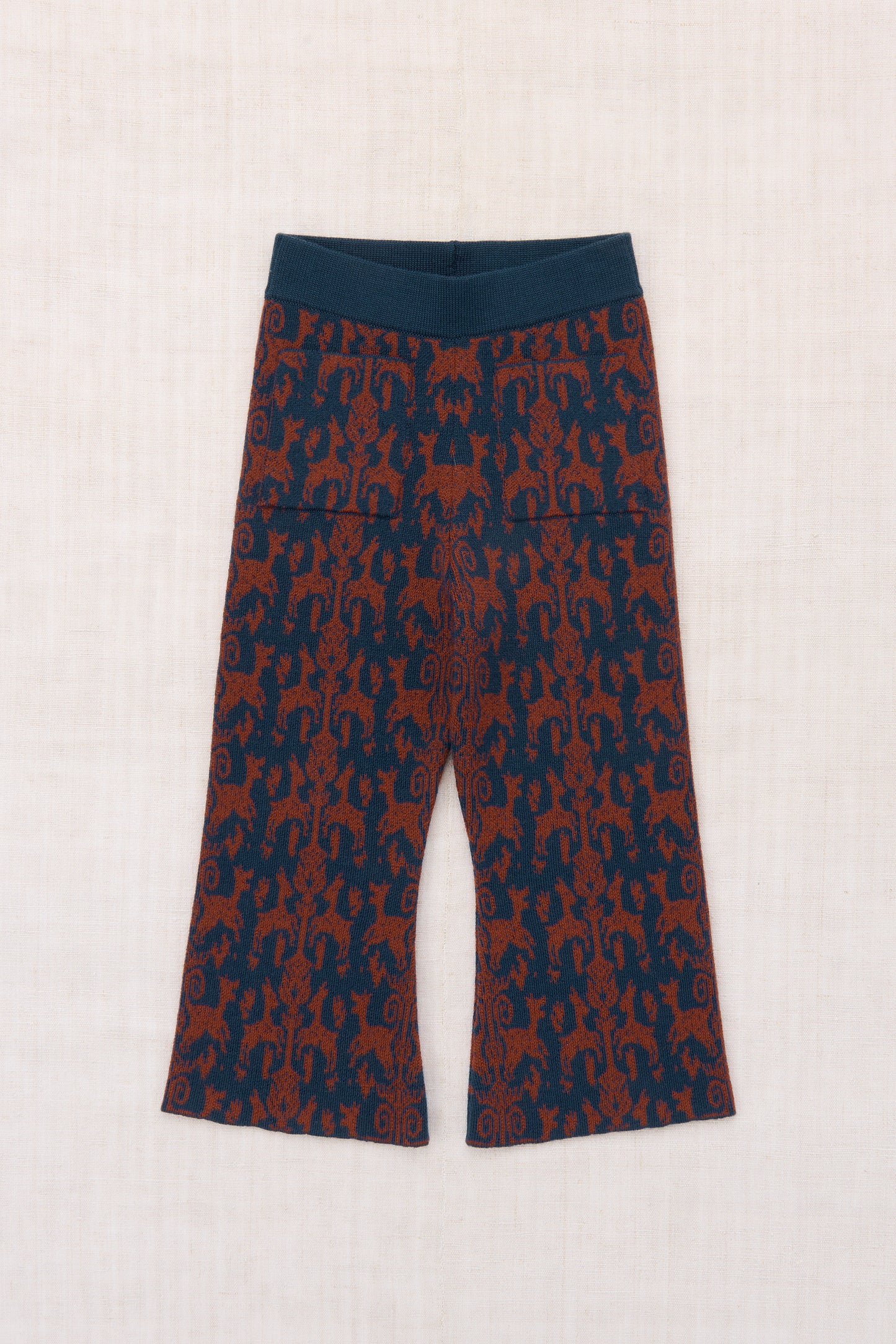 Izzy Pant - Marine Blue Fauna Tapestry Jacquard