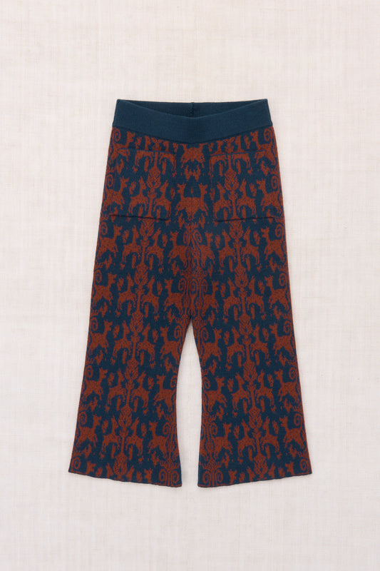 Izzy Pant - Marine Blue Fauna Tapestry Jacquard