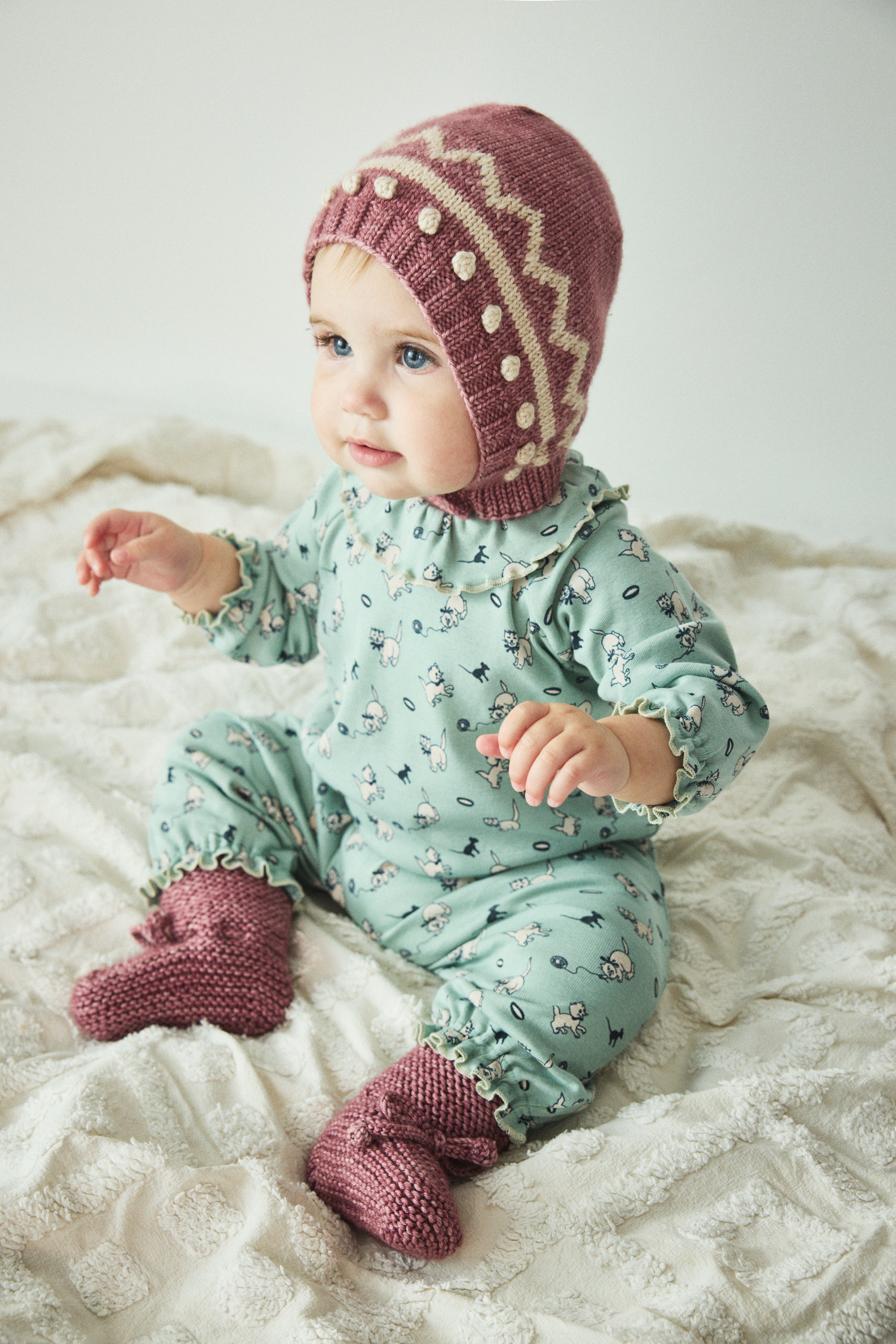 Baby Zig Zag Bonnet – Misha & Puff