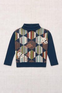Johan Turtleneck - Marine Blue Tessellation