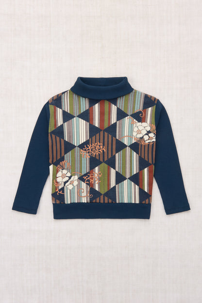 Johan Turtleneck - Marine Blue Tessellation