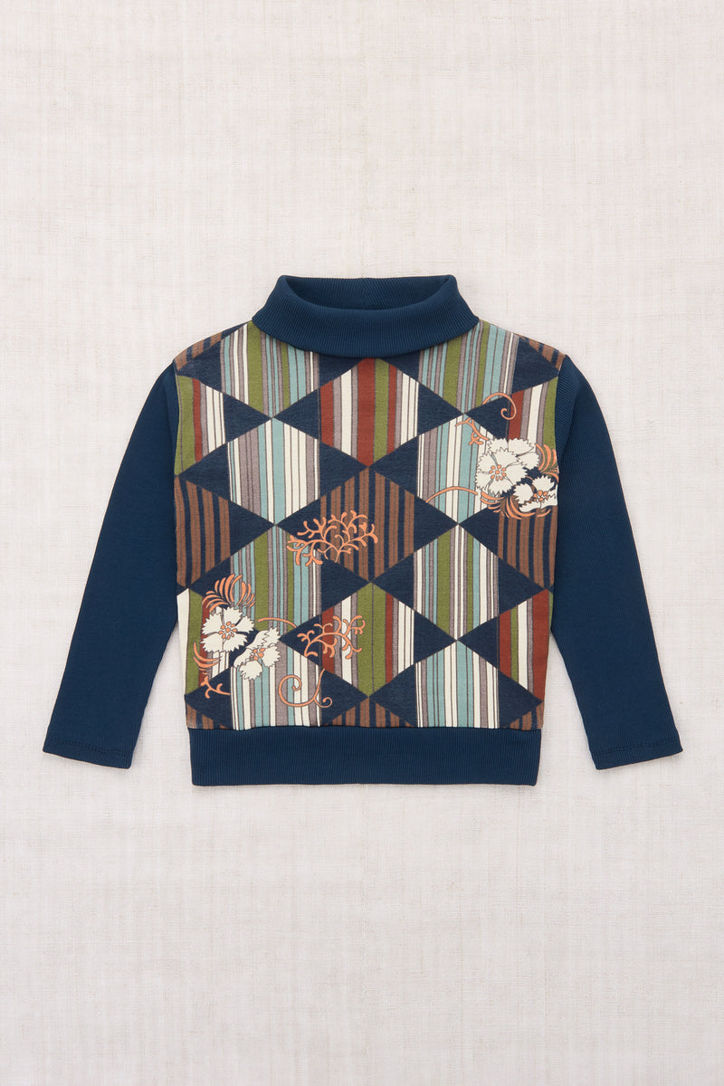 Johan Turtleneck - Marine Blue Tessellation