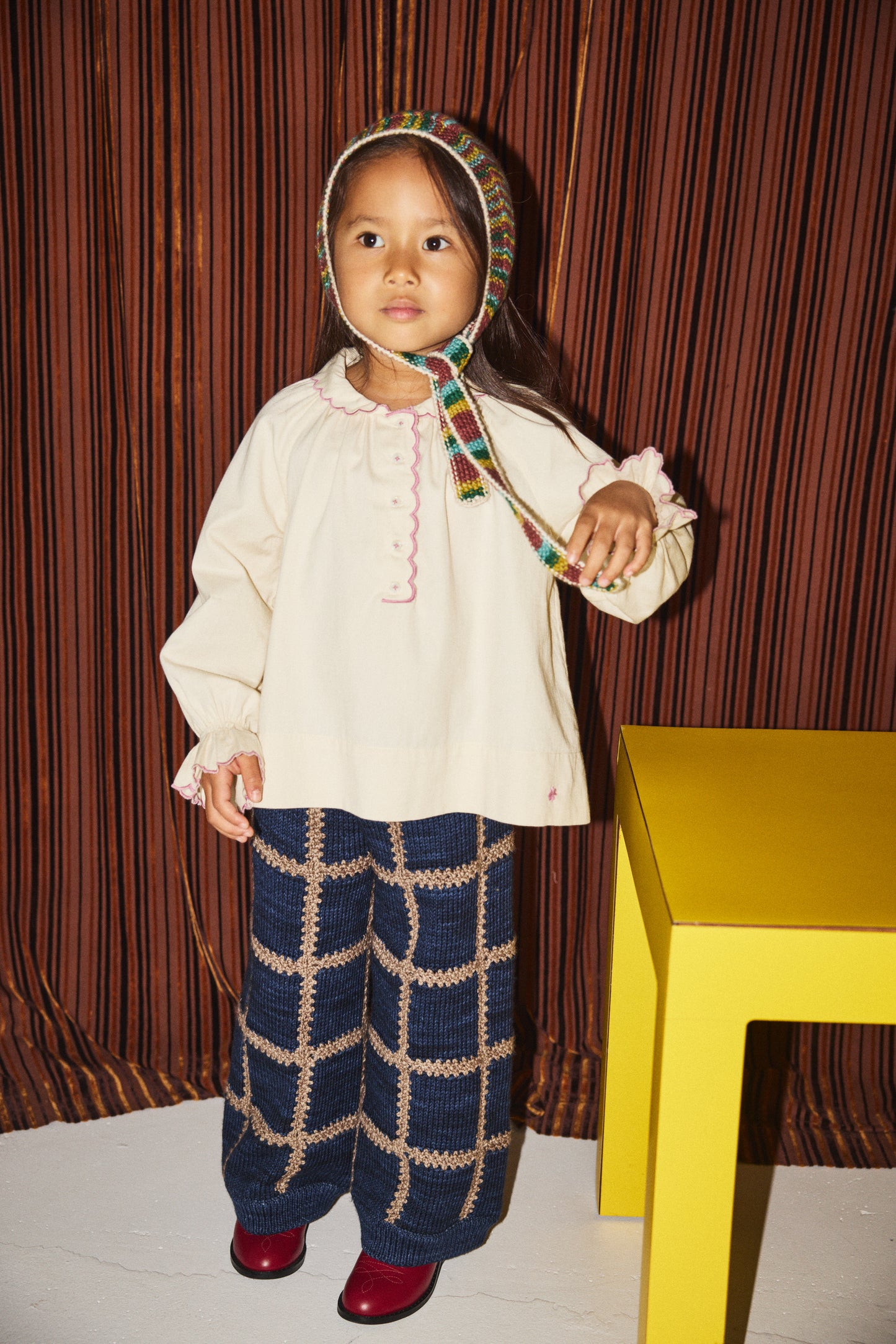 Ladder Square Wide Leg Pant