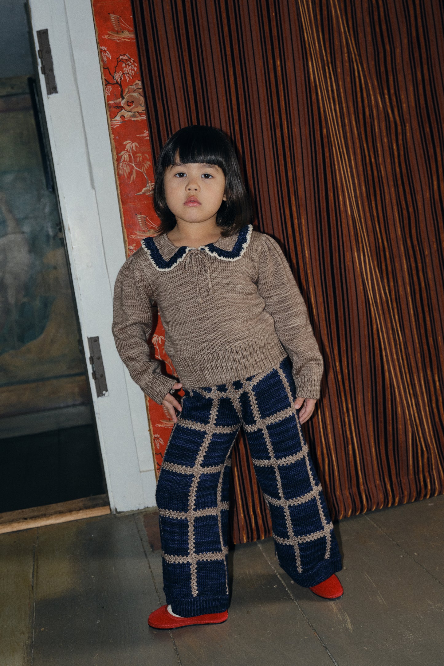 Ladder Square Wide Leg Pant