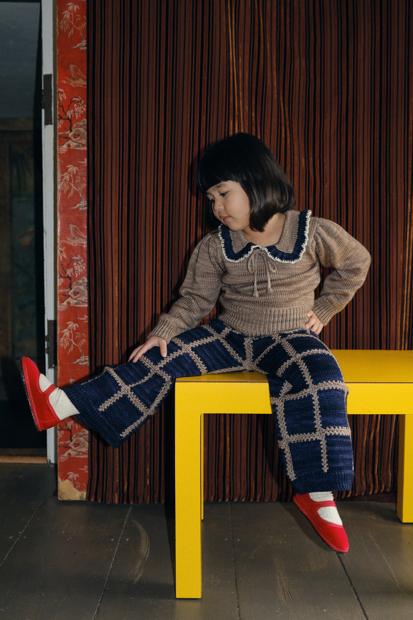 Ladder Square Wide Leg Pant