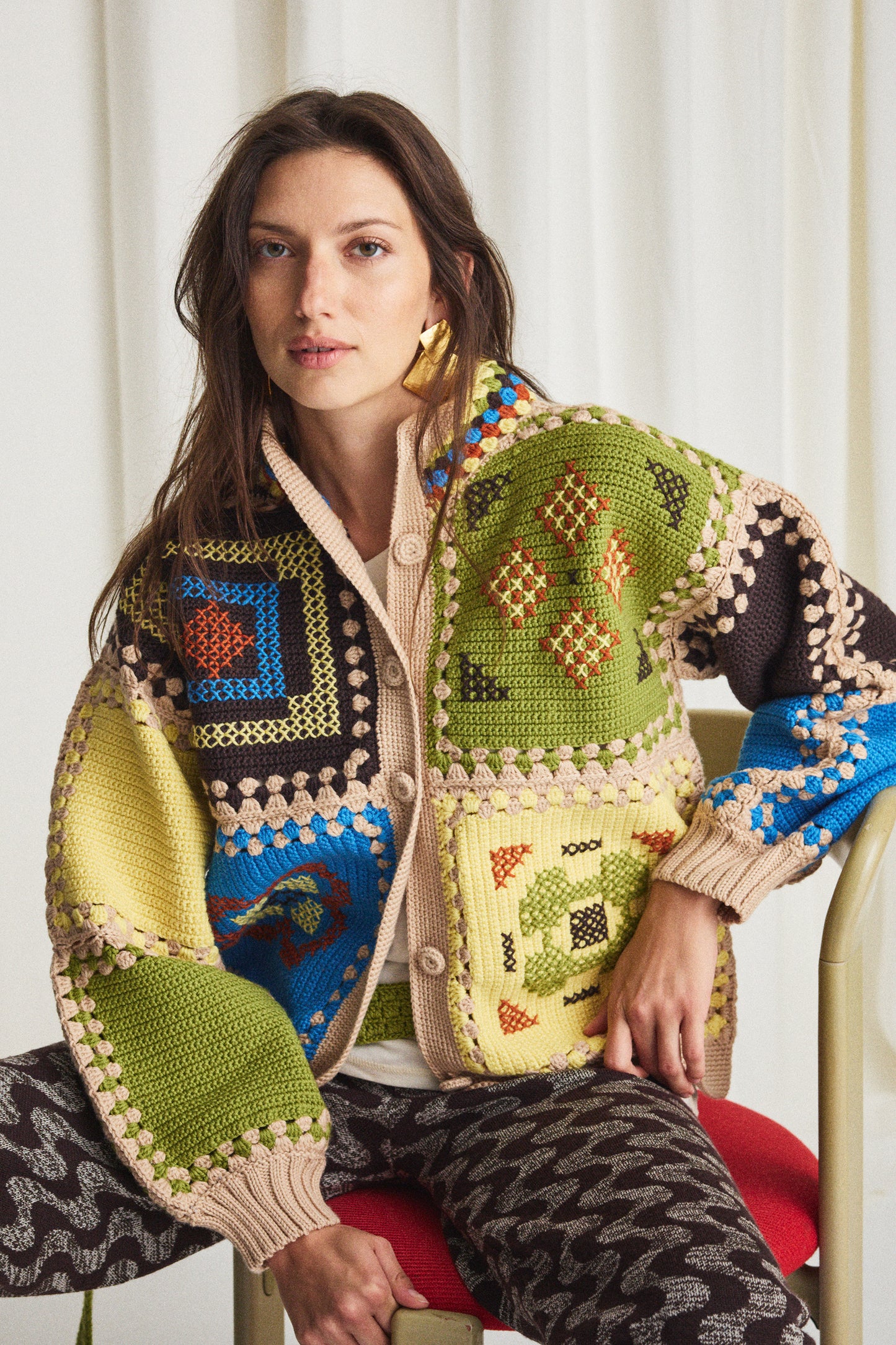 Cross Stitch Crochet Jacket