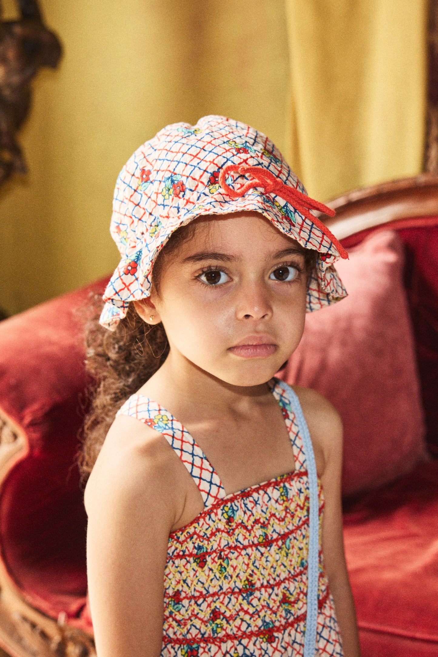 Seersucker Picnic Hat