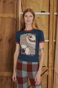Kaito Ringer Tee - Marine Blue