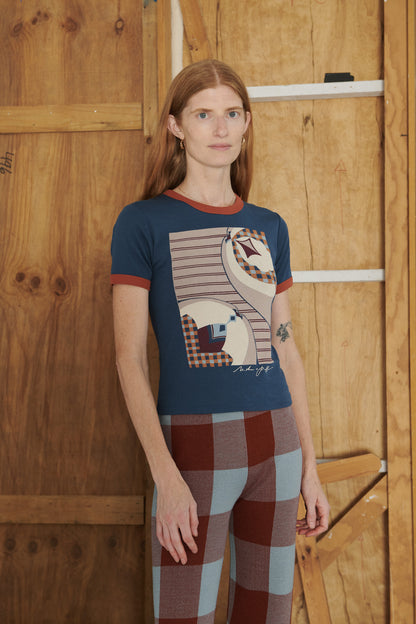 Kaito Ringer Tee - Marine Blue