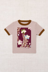 Kikyo Flower Ringer Tee - Turtledove