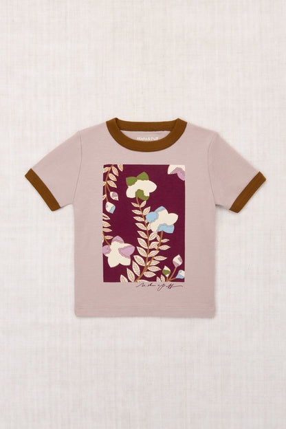 Kikyo Flower Ringer Tee - Turtledove