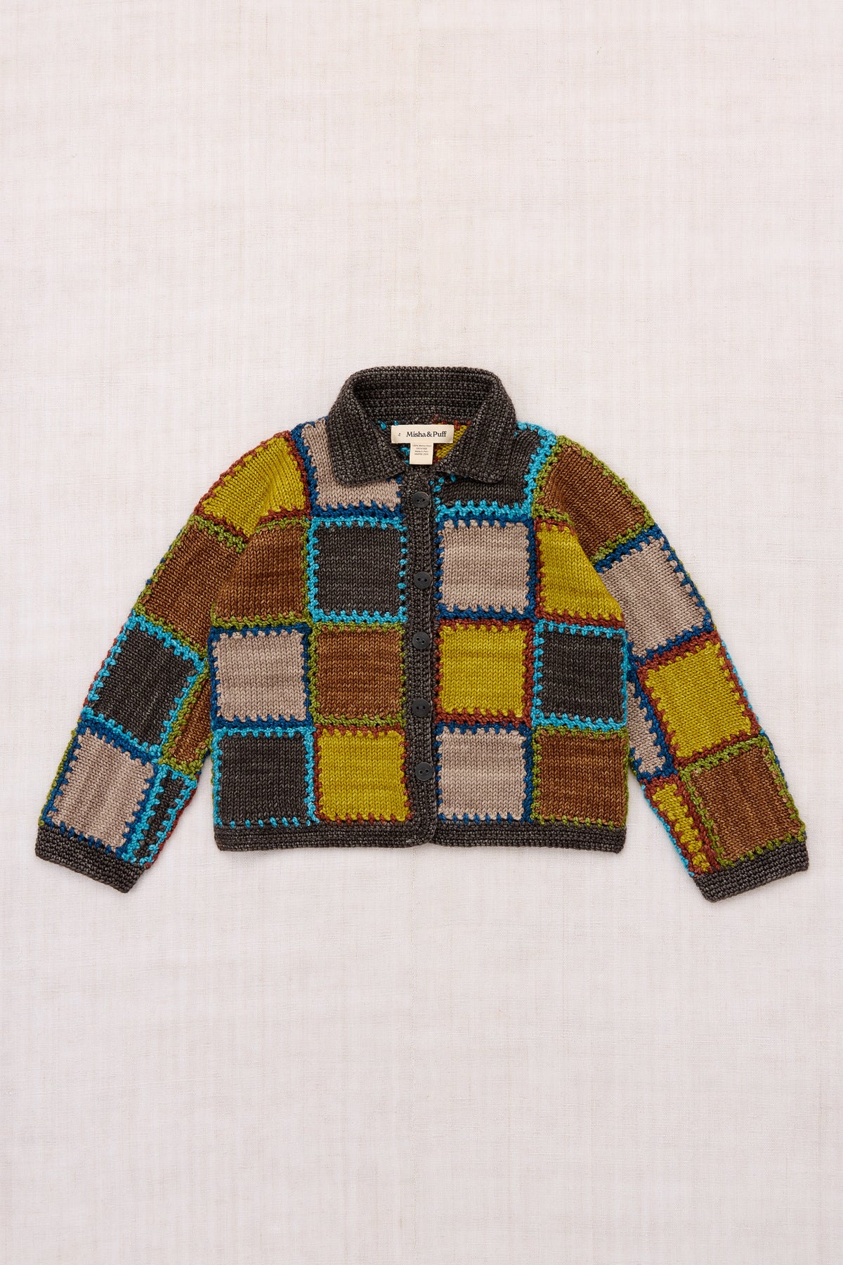 Ladder Square Cardigan - Bark