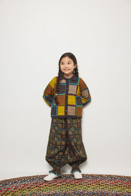 Ladder Square Cardigan - Bark