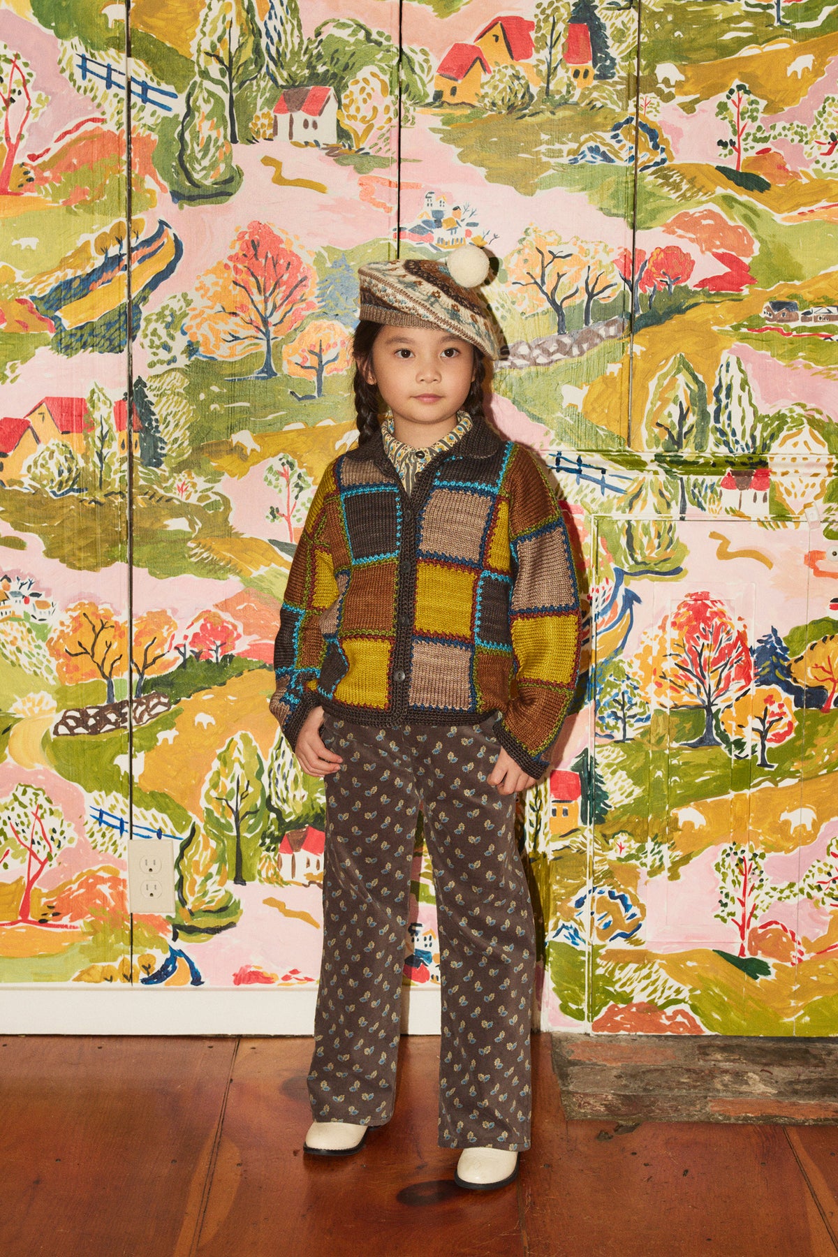 Ladder Square Cardigan - Bark