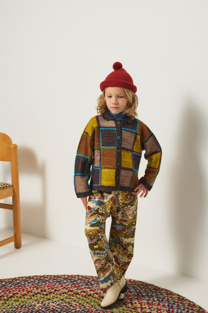 Ladder Square Cardigan - Bark