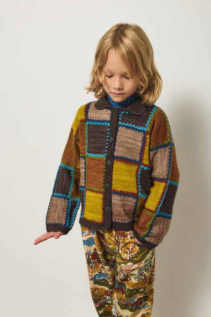 Ladder Square Cardigan - Bark