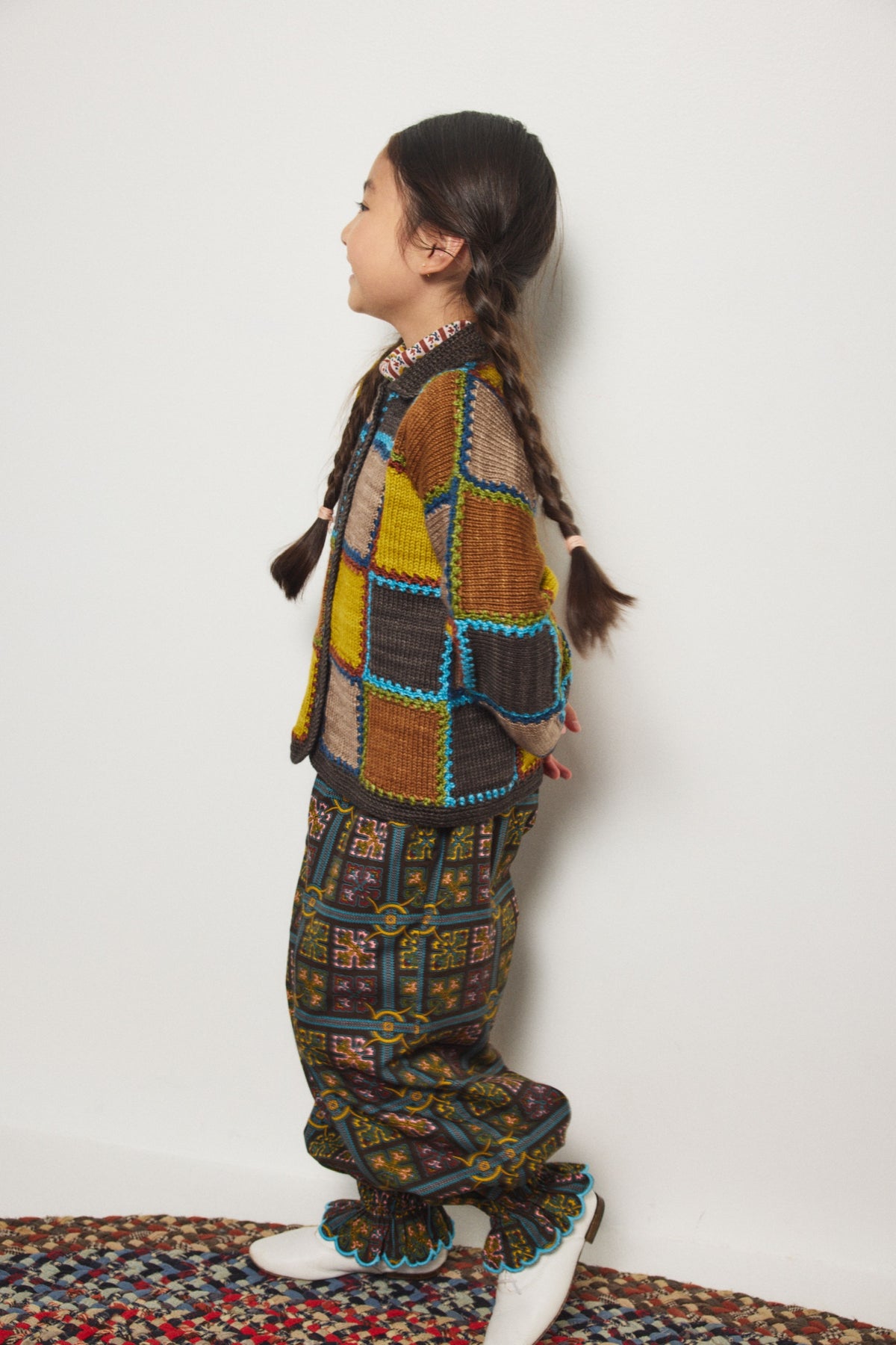 Ladder Square Cardigan - Bark