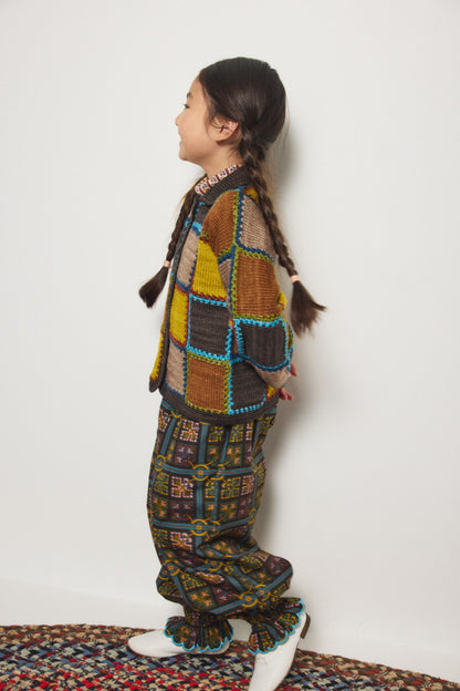 Ladder Square Cardigan - Bark