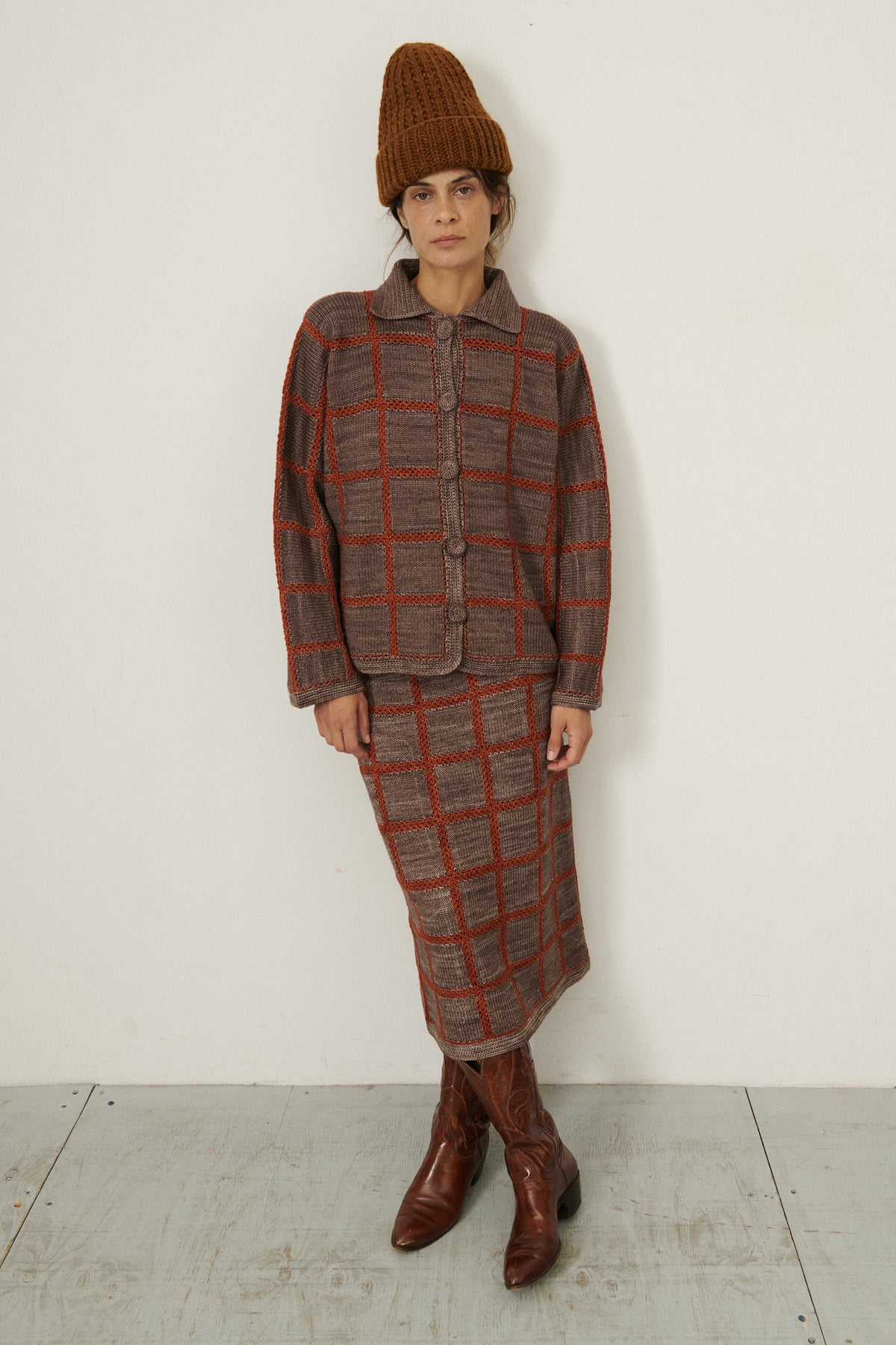 Ladder Square Cardigan - Mink