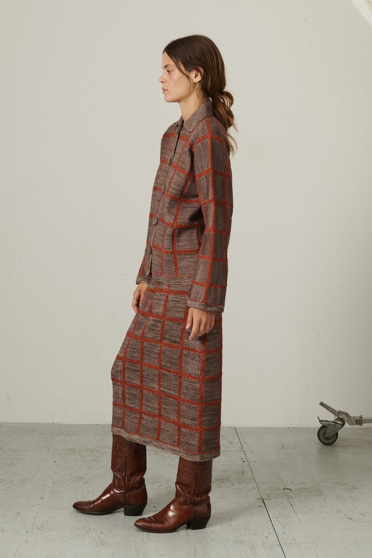 Ladder Square Cardigan - Mink