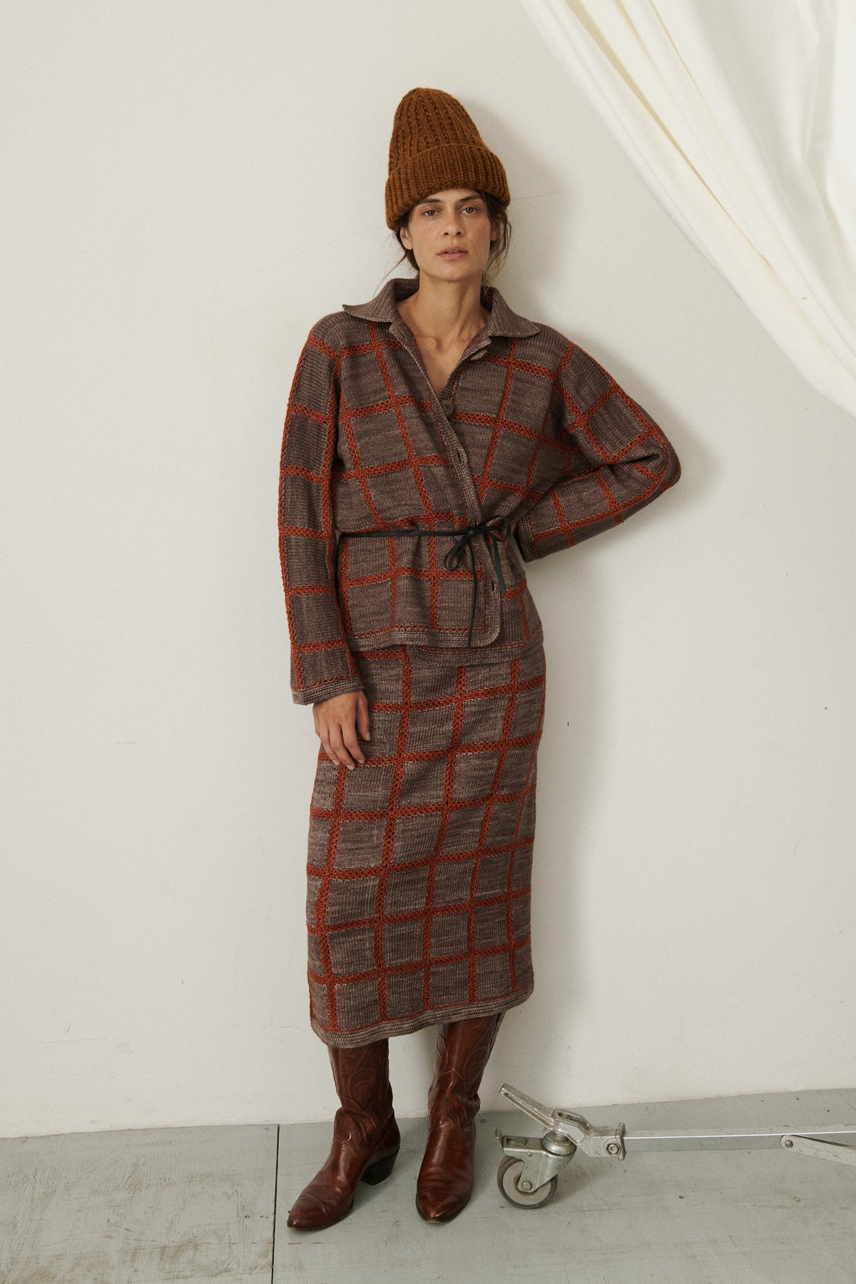 Ladder Square Cardigan - Mink