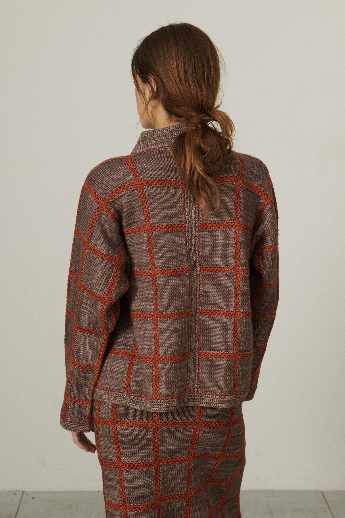 Ladder Square Cardigan - Mink
