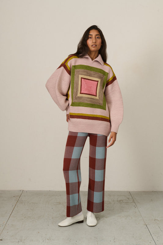 Log Cabin Sweater - Candyfloss