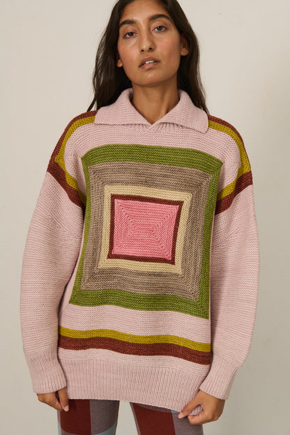 Log Cabin Sweater - Candyfloss