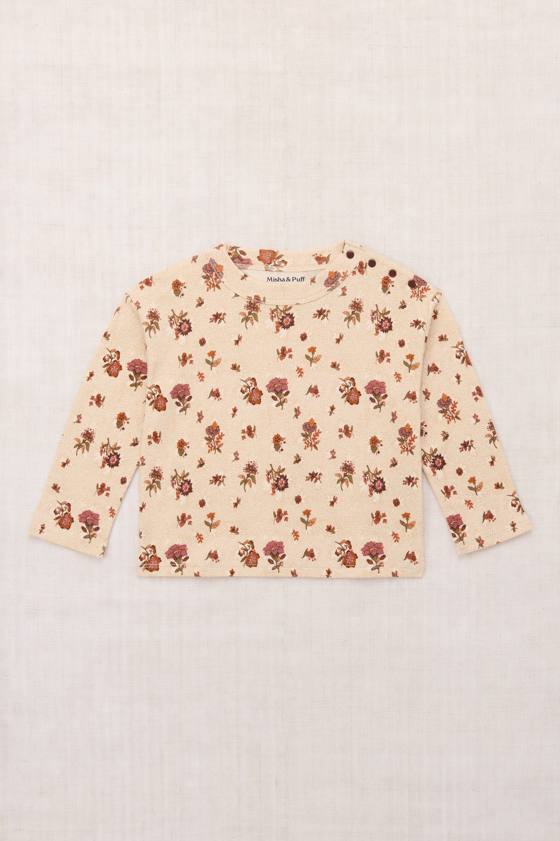 Long Sleeve Boxy Top - String/Antique Rose Holyoke Floral