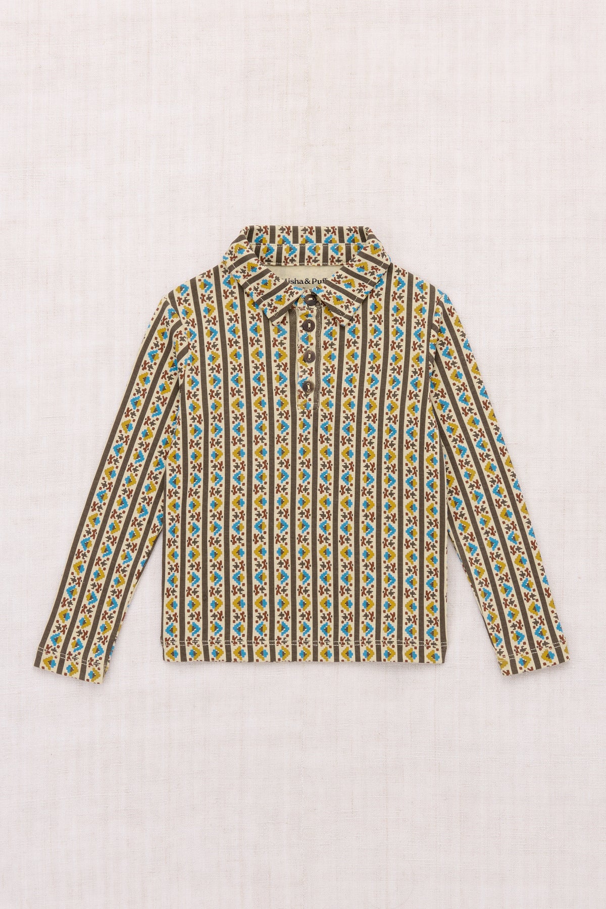 Long Sleeve Polo - Alabaster Gallup