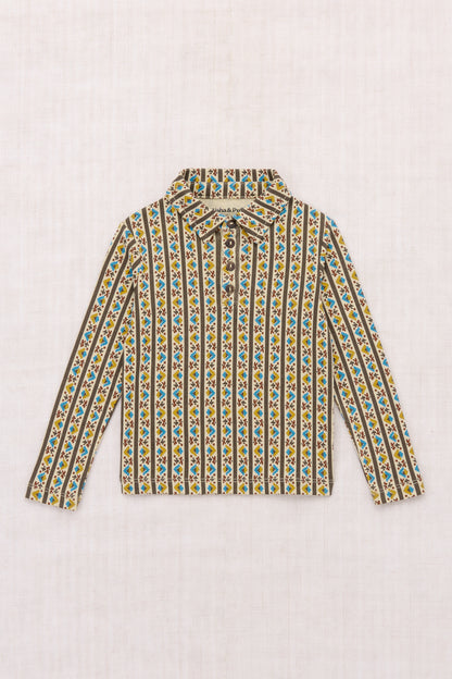 Long Sleeve Polo - Alabaster Gallup