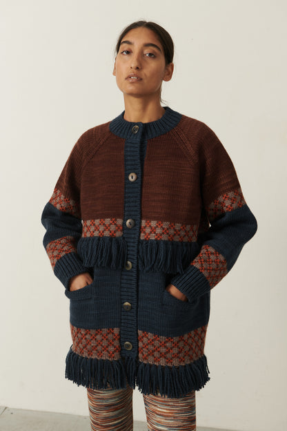 Lore Fringe Jacket - Dark Roast