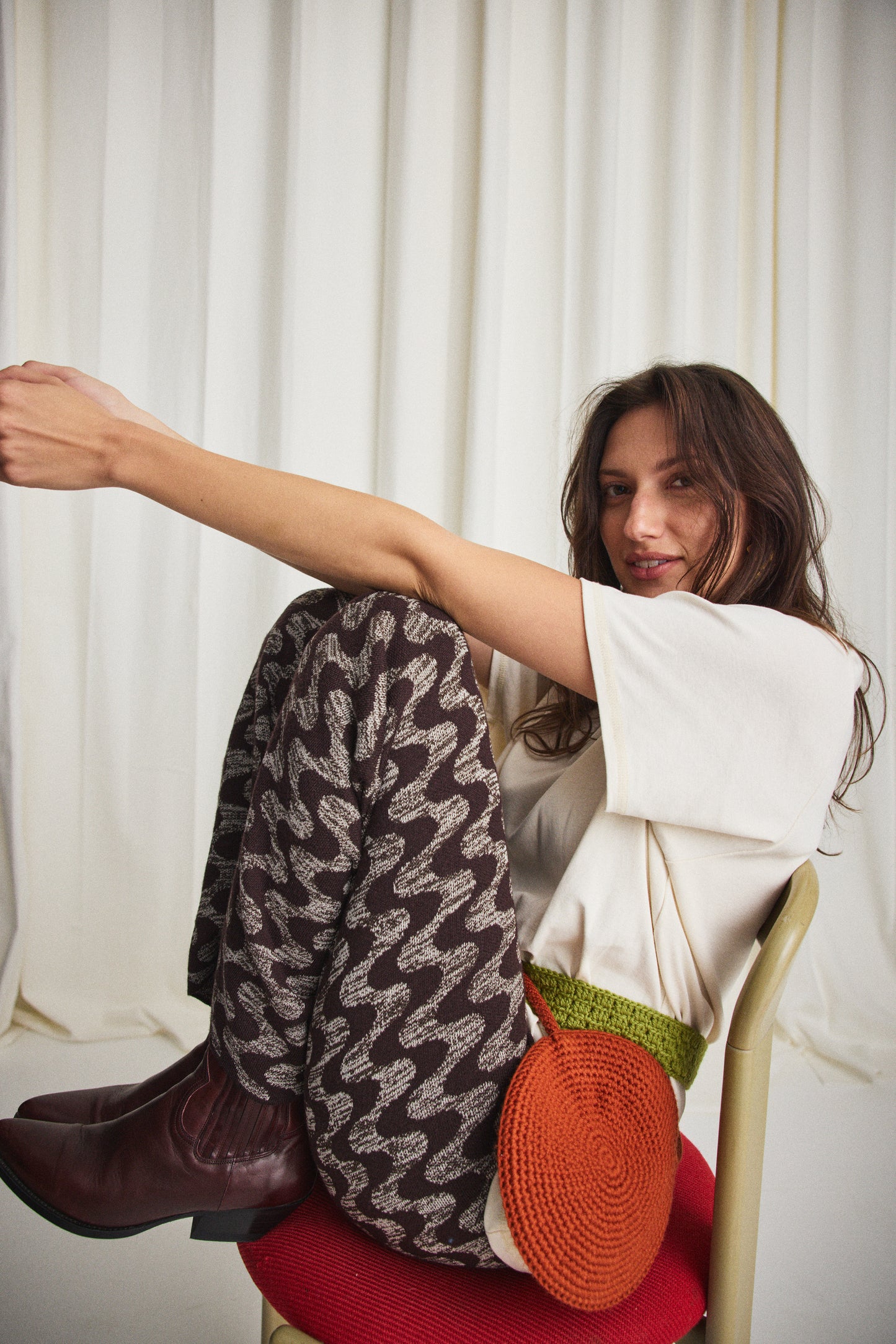 Small Moon Crochet Bag