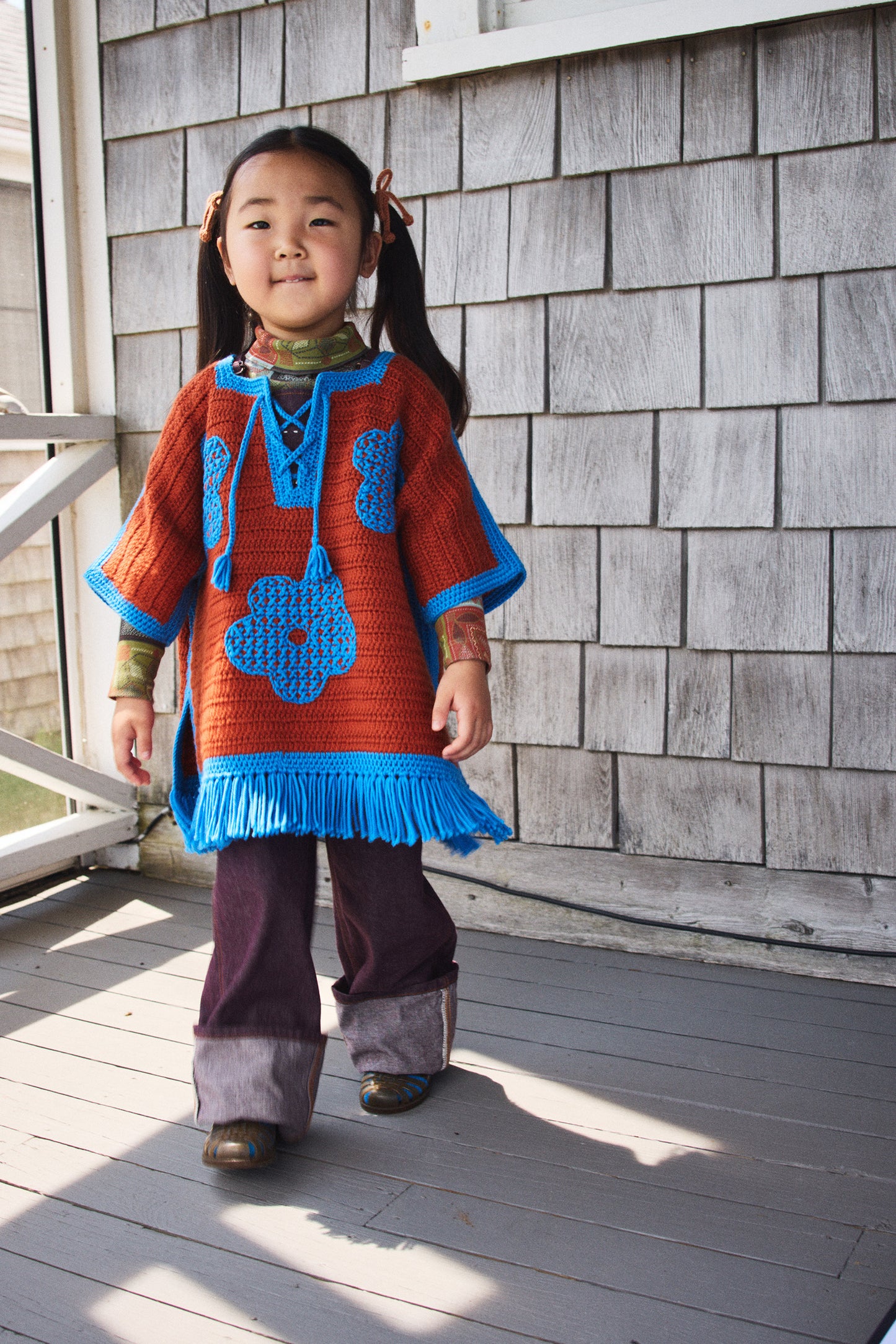 Blomma Crochet Fringe Poncho