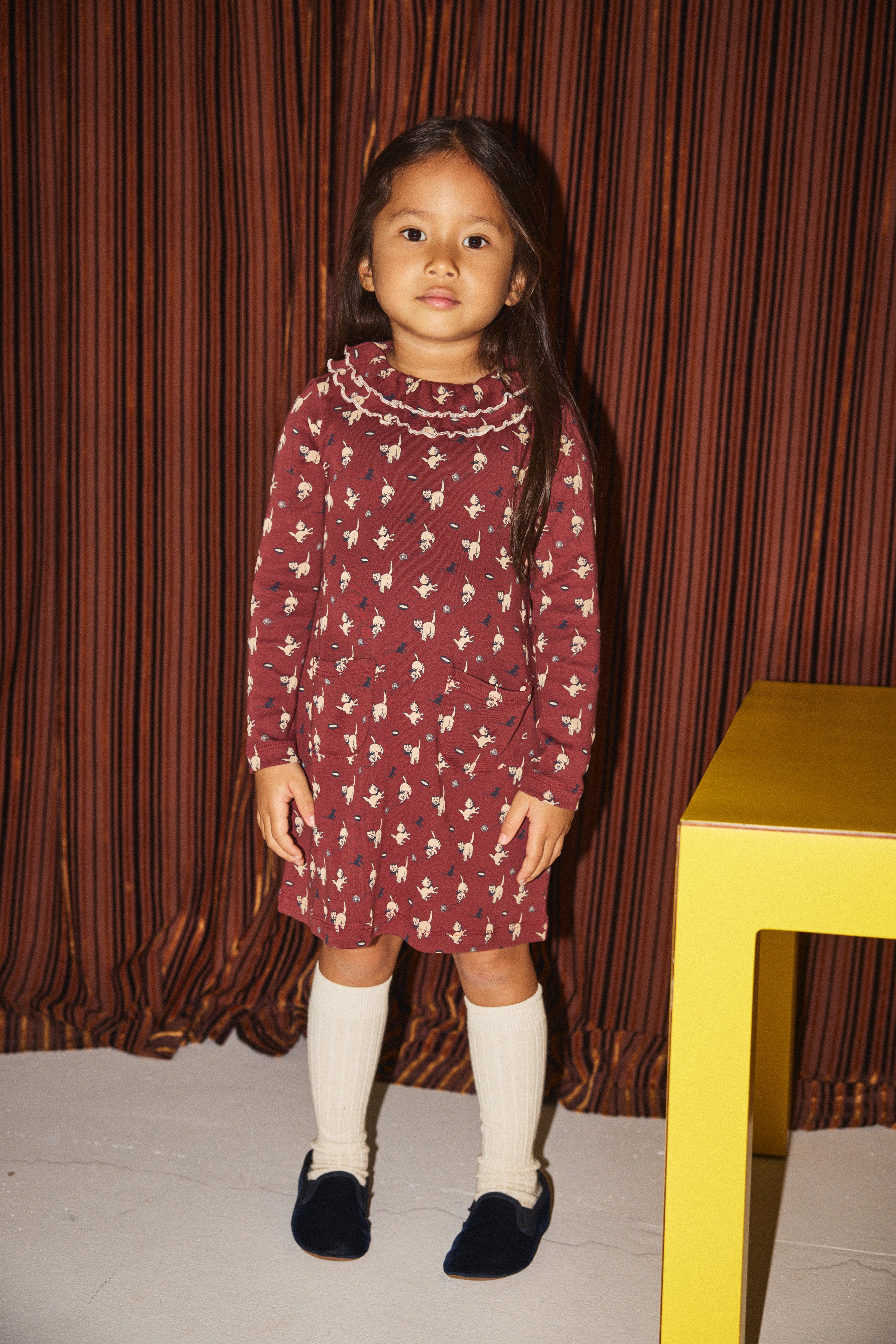 ワンピース Misha and Puff Madder Root Cat & Mouse Sweetheart Dress – Misha & Puff