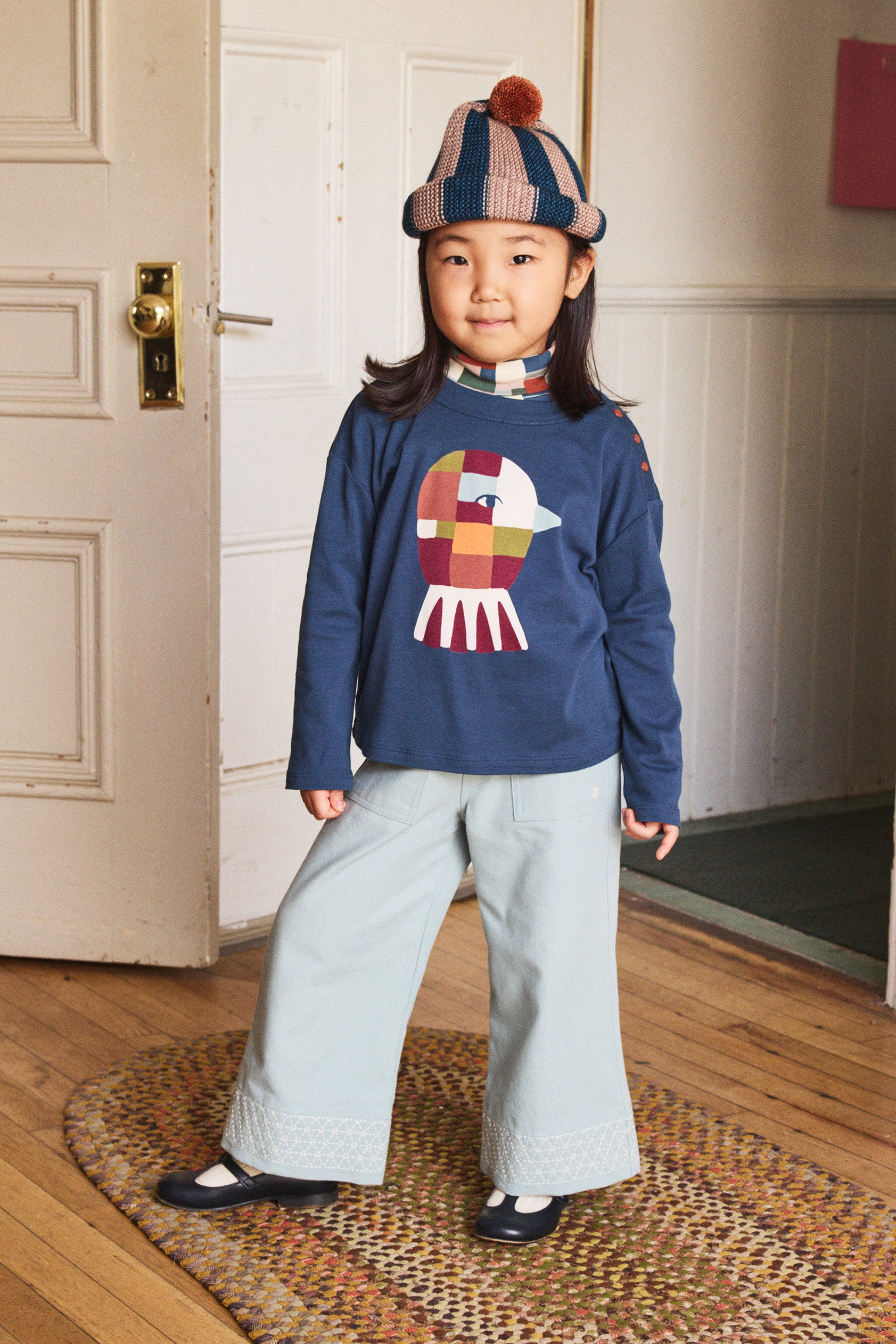 Oiseau Long Sleeve Boxy Top – Misha & Puff