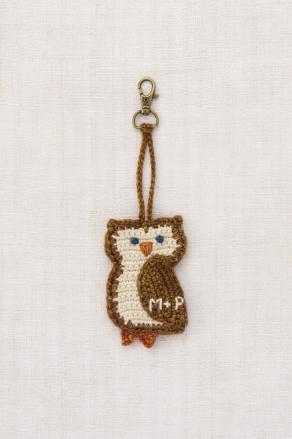 Owl Bag Charm - Nutmeg