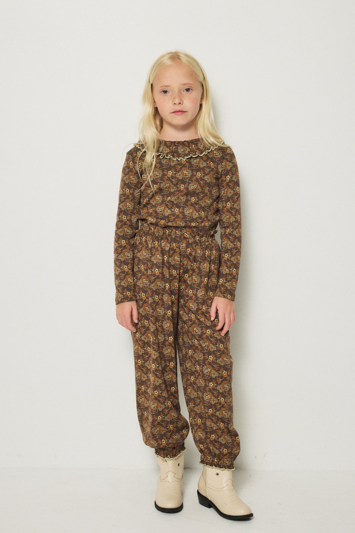 Paloma Top - Bark Calico Hearts